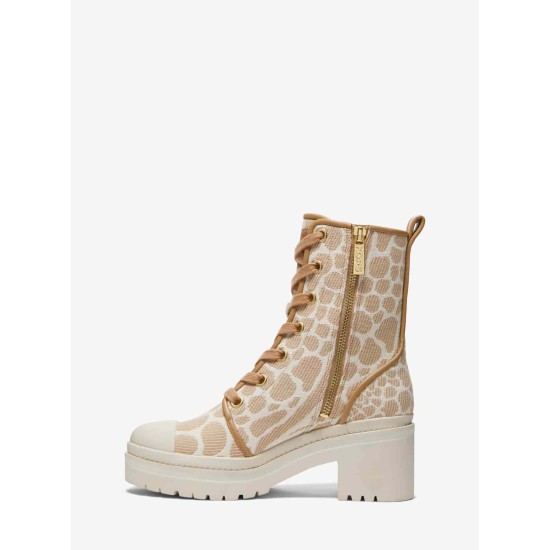 Corey Animal Jacquard Combat Boot CAMEL COMBO